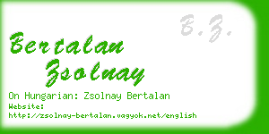 bertalan zsolnay business card